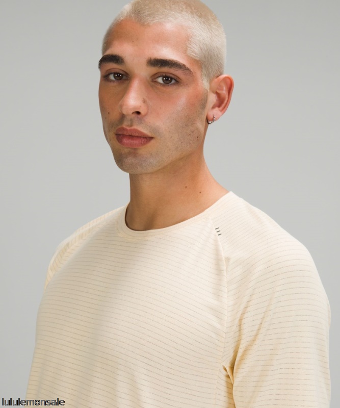 Lululemon Deutschland DELULU802 | Lululemon Deutschland Kurzarm-Trainingsshirt Aus Meliertem Zitronenfarbenem Chiffon Drysense